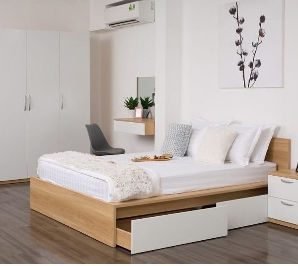 Giường ngủ hiện đại 2 ngăn kéo GG-17